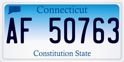CT license plate AF50763