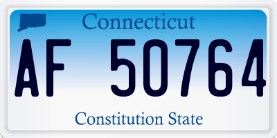 CT license plate AF50764