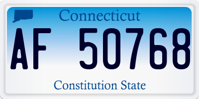 CT license plate AF50768
