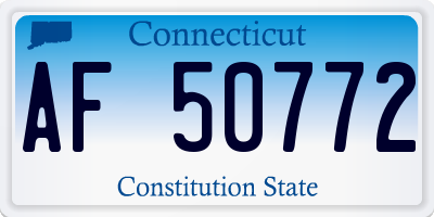 CT license plate AF50772