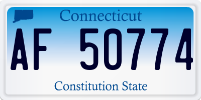 CT license plate AF50774