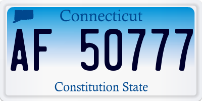 CT license plate AF50777