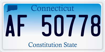 CT license plate AF50778