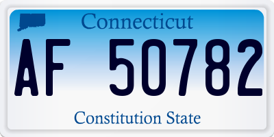 CT license plate AF50782