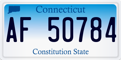 CT license plate AF50784