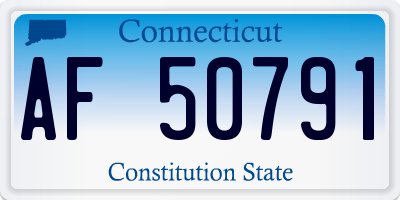 CT license plate AF50791