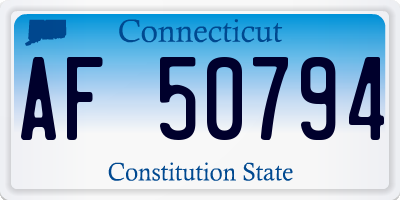 CT license plate AF50794