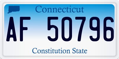 CT license plate AF50796