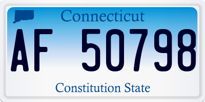 CT license plate AF50798