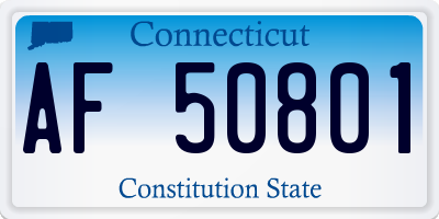CT license plate AF50801