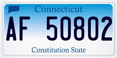 CT license plate AF50802