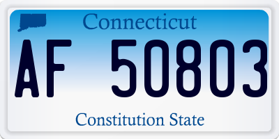 CT license plate AF50803