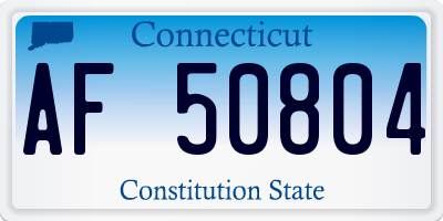 CT license plate AF50804