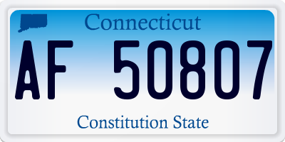 CT license plate AF50807