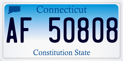CT license plate AF50808