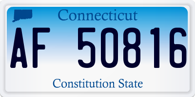 CT license plate AF50816
