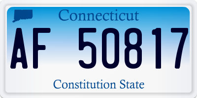 CT license plate AF50817
