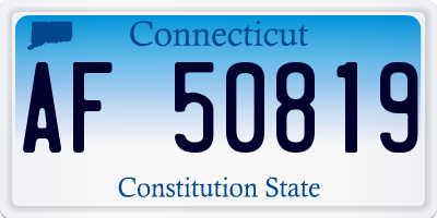 CT license plate AF50819