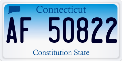 CT license plate AF50822