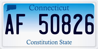 CT license plate AF50826