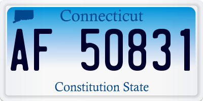 CT license plate AF50831