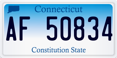 CT license plate AF50834