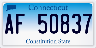 CT license plate AF50837