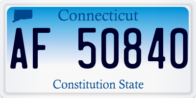 CT license plate AF50840
