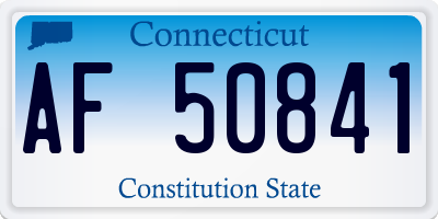 CT license plate AF50841
