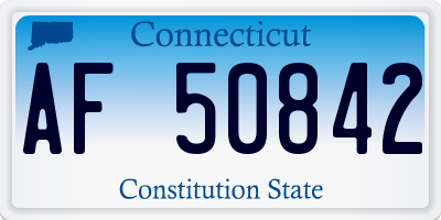 CT license plate AF50842