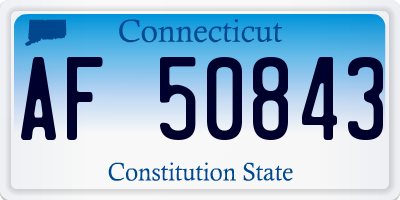 CT license plate AF50843