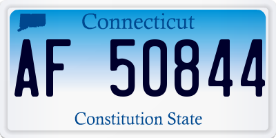 CT license plate AF50844