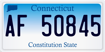 CT license plate AF50845