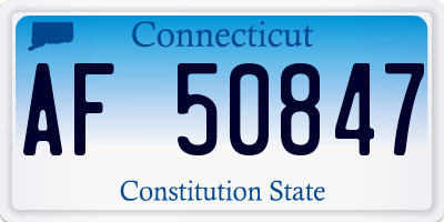 CT license plate AF50847