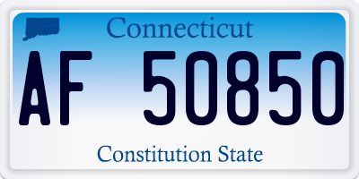 CT license plate AF50850