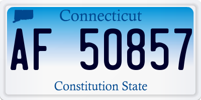 CT license plate AF50857