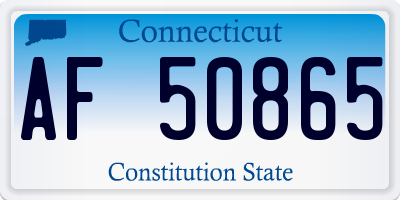 CT license plate AF50865