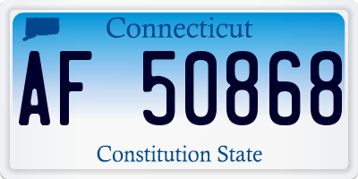 CT license plate AF50868