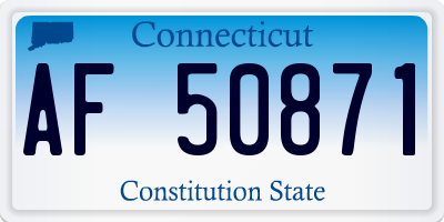 CT license plate AF50871