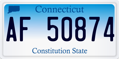 CT license plate AF50874