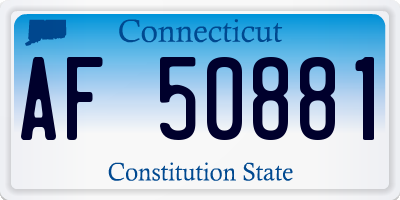 CT license plate AF50881