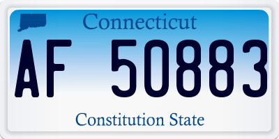 CT license plate AF50883