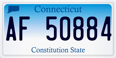 CT license plate AF50884