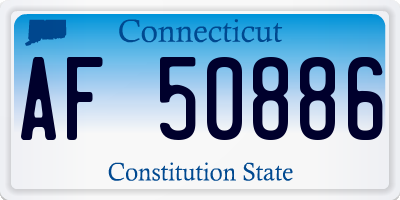 CT license plate AF50886