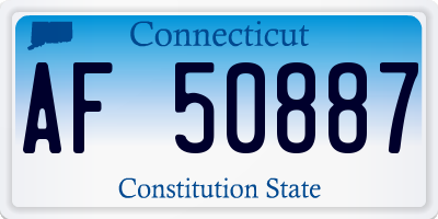 CT license plate AF50887
