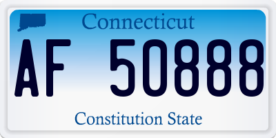 CT license plate AF50888