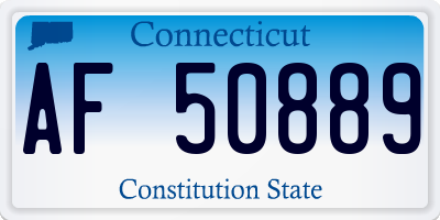 CT license plate AF50889