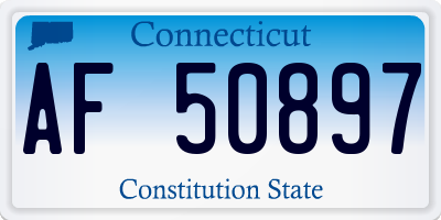 CT license plate AF50897