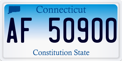 CT license plate AF50900