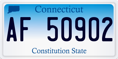 CT license plate AF50902